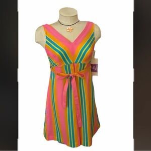 ANR JRS NWT/D VTG 50/60s Jr Wom 9 Self-Bullet-Bra Summer Sun Dress ILGWU Tag-USA